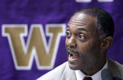
Washington football coach Tyrone Willingham, who was hired in December,  addresses the media on Tuesday. 
 (Associated Press / The Spokesman-Review)