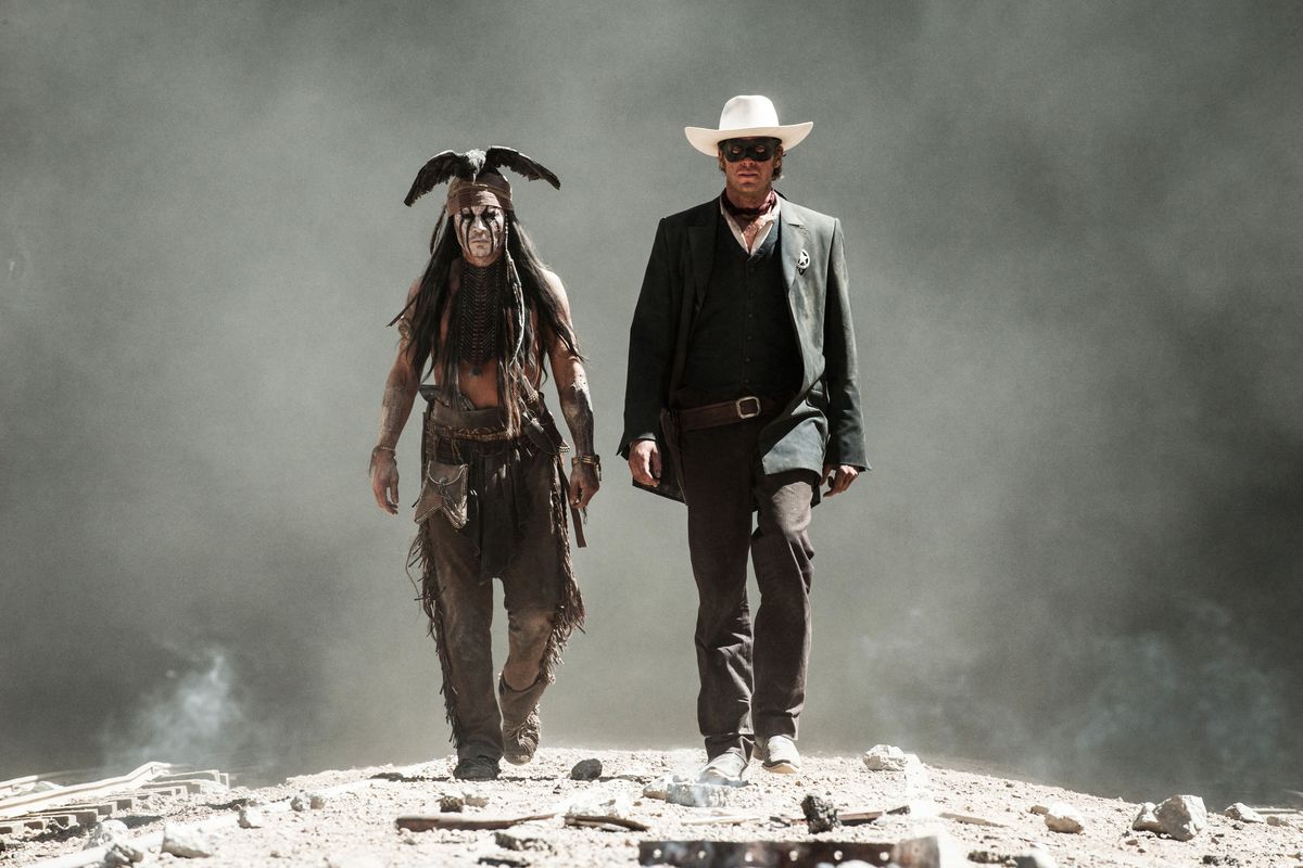 Johnny Depp and Armie Hammer in a scene from “The Lone Ranger.”