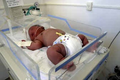 
Ademilton, a 16-pound, 11-ounce boy is at Albert Sabin Maternity Hospital. 
 (Associated Press / The Spokesman-Review)