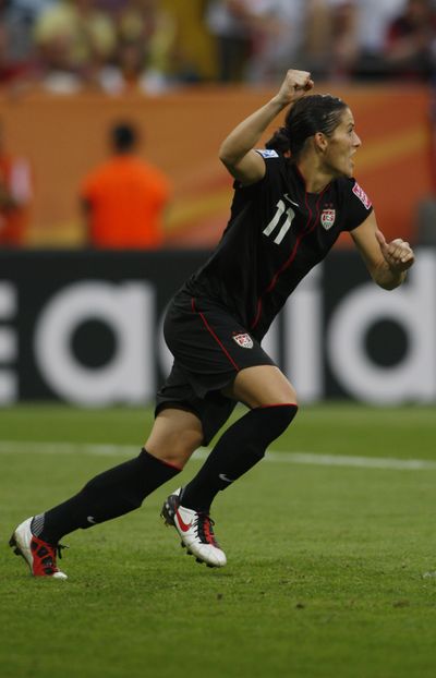 USA' Alex Krieger reacts after scoring the decisive goal against Brazil. (Associated Press)