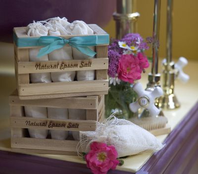 Epsom salt pillows make great gifts. When put into a bath, your recipient will associate you with vibrant health and relaxation.