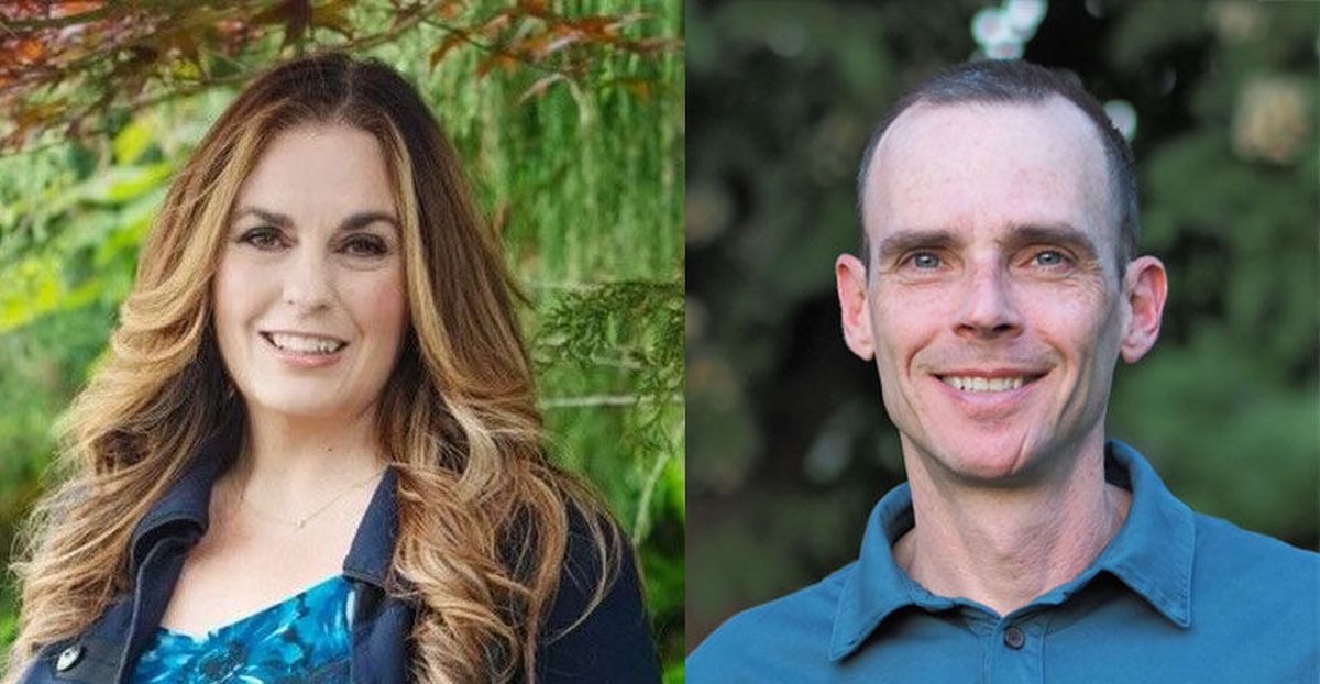 Candidates for Spokane School Board in the November 2023 election, Ericka Lalka, left, and incumbent Mike Wiser  (Courtesy)