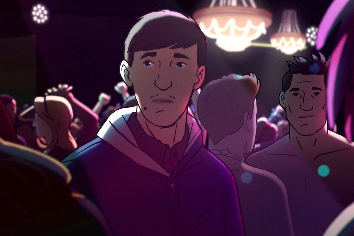 Amin in the animated documentary “Flee.”  (Neon)
