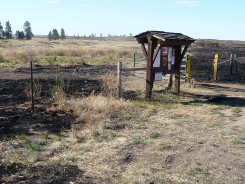 The 350-acre fire on BLM land  near Fishtrap Lake Resort in 2012  burned up to the Farmer Landing trailhead west of Fishtrap Lake.  Another blaze, the Watermelon Hill Fire, burned even more of the area in 2014.
 (Rich Landers)