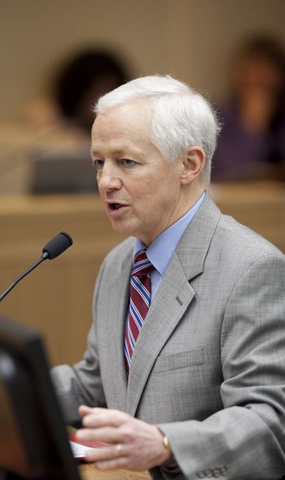 Washington Insurance Commissioner Mike Kreidler testifies on the health bill in 2010.