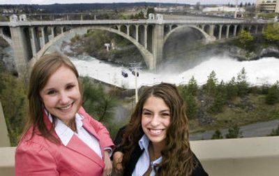 
Chelsea Wood, left, and Jennifer Davis-Smith are finishing internships with the Spokane City Council. Their mission: to make water conservation exciting and fun. 
 (Christopher Anderson / The Spokesman-Review)