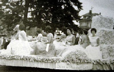 
Patricia (Evans) Barry, far right, in a parade in 1958. 
 (The Spokesman-Review)