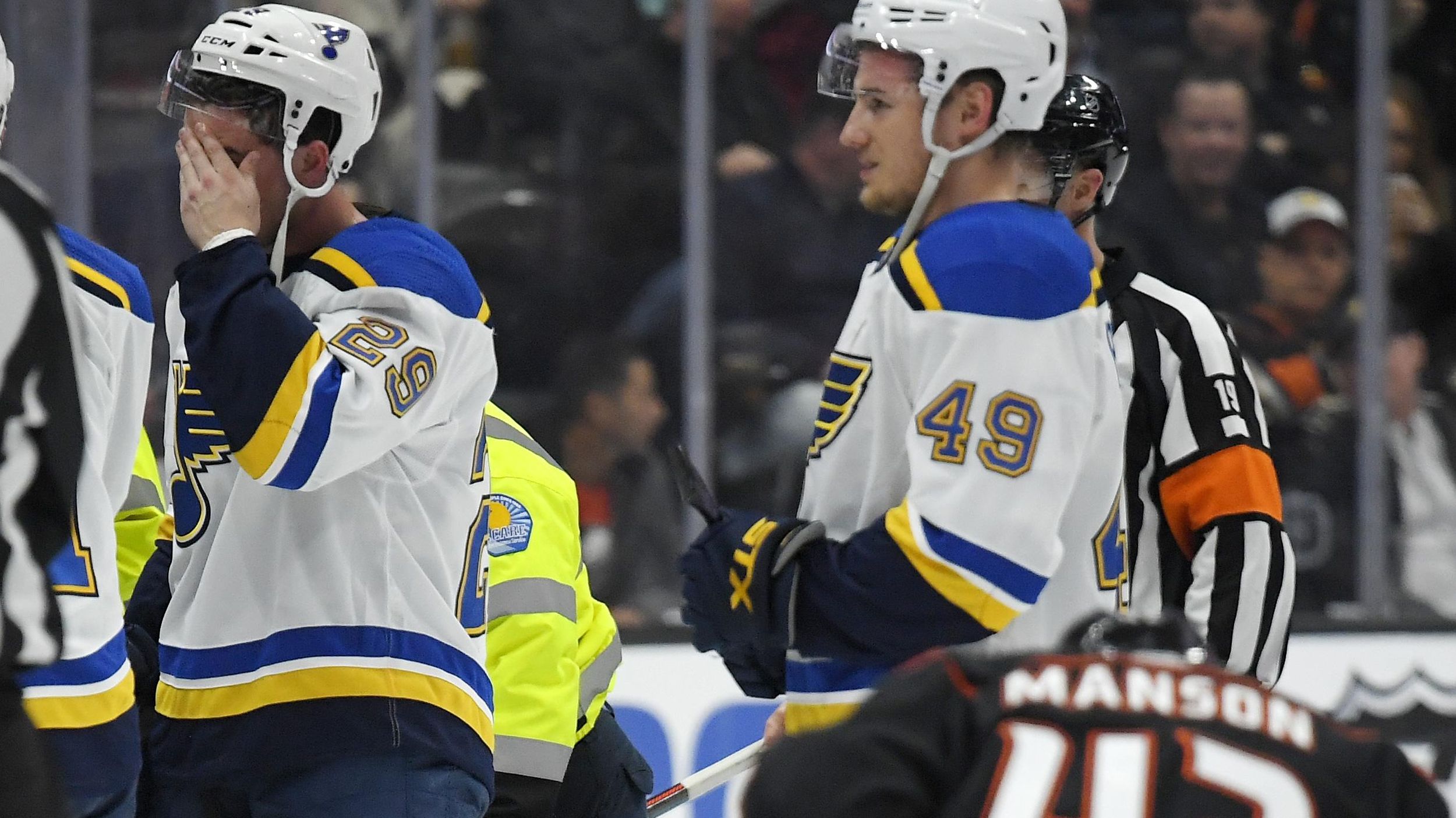 St. Louis Blues defenseman collapses on bench during game in Anaheim -  ABC17NEWS