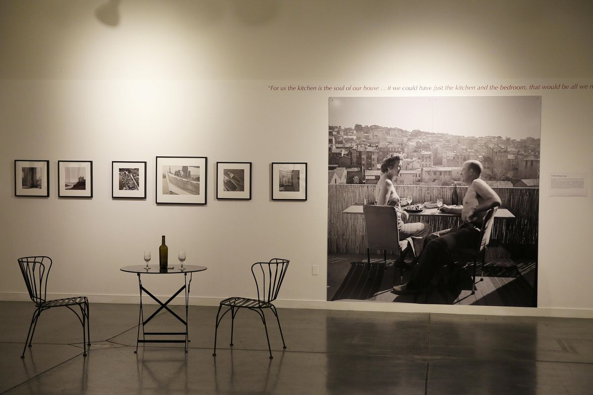 In this photo taken Wednesday, Nov. 8, 2017, is the exhibit called, “France is a Feast: The Photographic Journey of Paul and Julia Child,” at the Napa Valley Museum in Yountville, Calif. The exhibit features rarely seen photographs by Paul Child taken between 1948 to 1954 when he and Julia Child lived in Paris. (Eric Risberg / Associated Press)