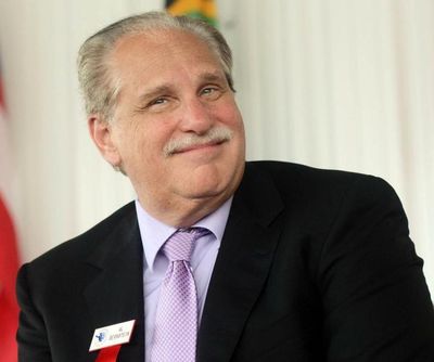 International Boxing Hall of Fame inductee Al Bernstein, a broadcaster, looks out to the crowd during the induction ceremony in Canastota, N.Y., Sunday, June 10, 2012. (Heather Ainsworth / AP)