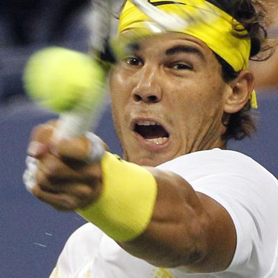 Rafael Nadal advanced to the second round of the U.S. Open by beating Andrey Golubev 6-3, 7-6 (1), 7-5. (Associated Press)