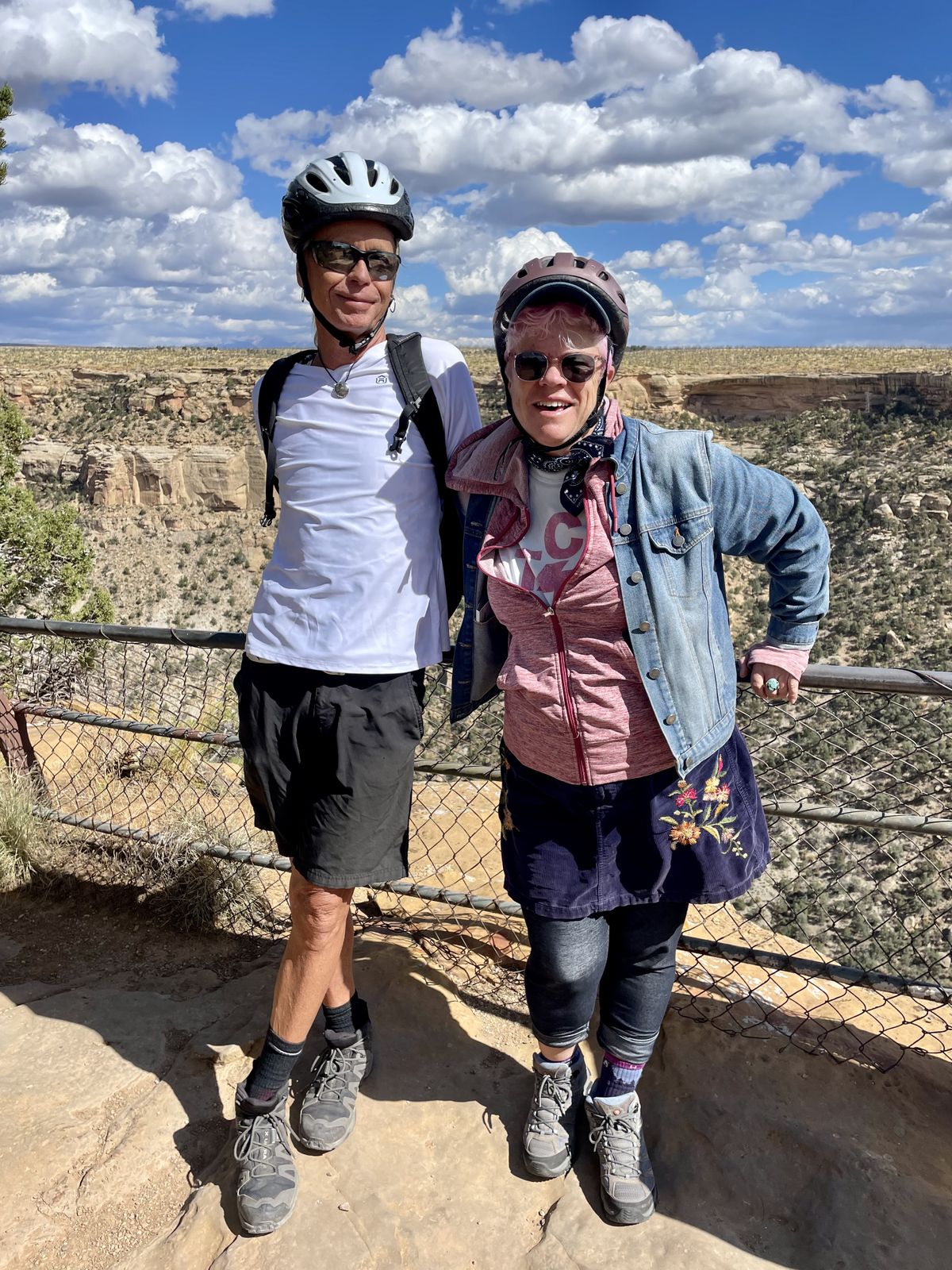 Enjoying a bike ride around Mesa Verde National Park in southern Colorado.