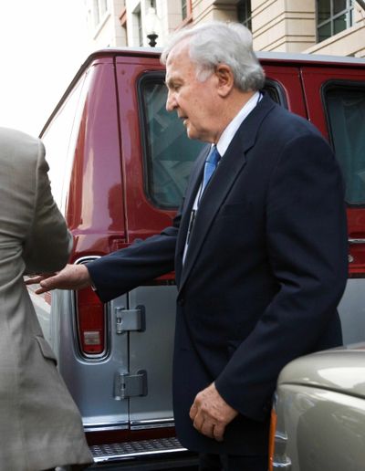 Bill Allen, chief government witness against Alaska Senator Ted Stevens, leaves the federal court Tuesday. (Associated Press / The Spokesman-Review)