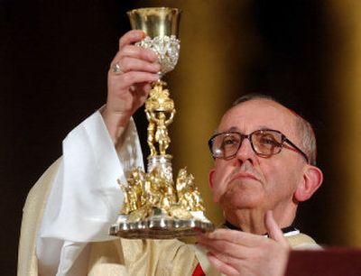 Argentine Cardinal Jorge Maria Bergoglio celebrates a Mass in honor of Pope John Paul II at the Buenos Aires Cathedral earlier this year.
(Associated Press / The Spokesman-Review)