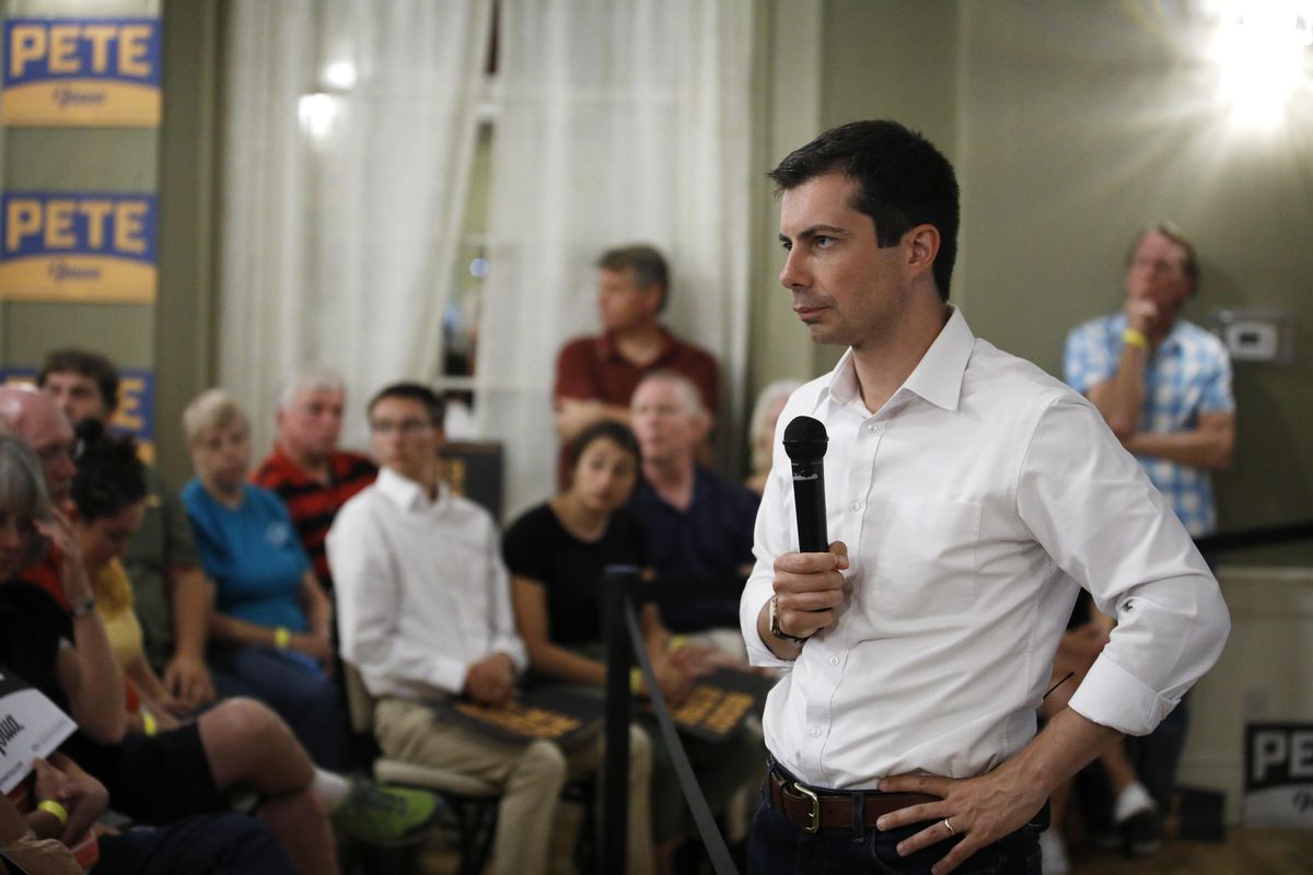 Democratic presidential candidate South Bend Mayor Pete Buttigieg speaks at a campaign event, Thursday, Aug. 15, 2019, in Ottumwa, Iowa. (John Locher / Associated Press)