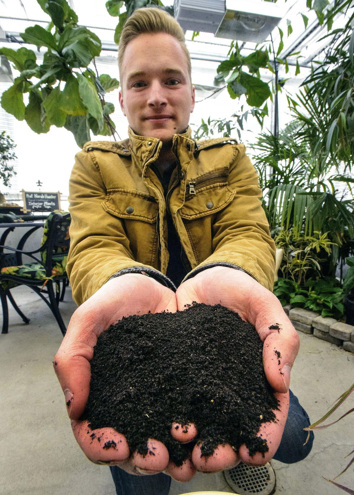 BYU student Joseph Walker was named the winner of the 2017 Utah Regional Global Student Entrepreneur Awards (GSEA) with his company, OmniEarth, an organic fertilizer company based out of Provo, Utah. A sample is pictured here. (Steve Griffin / Associated Press)
