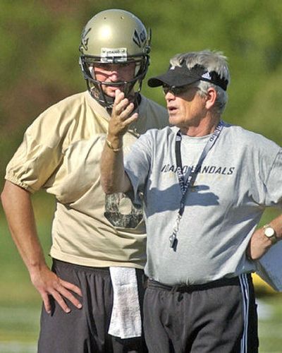 Dennis Erickson is working with starting quarterback Steve Wichman to improve on his decision-making skills.
(Brian Immel / The Spokesman-Review)