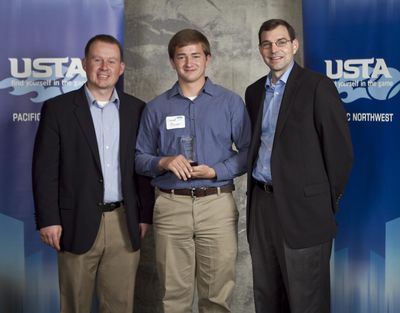 The USTA honored Conrad Provan, center, for his success at teaching and promoting tennis. (Brian Jim / Photo by Brian Jim)