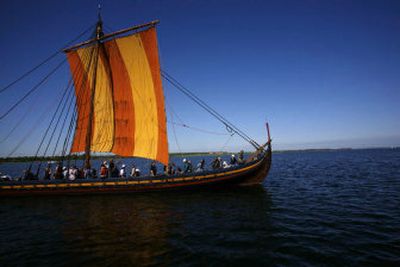 
The Sea Stallion of Glendalough sails in the Roskilde fjord in eastern Denmark during its May 5 trials.
 (Associated Press / The Spokesman-Review)