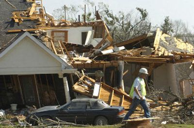 
Homes, including this one in the Lakeview area of New Orleans, were damaged by tornadoes early Thursday. The area was one of the hardest hit by Hurricane Katrina. 
 (Associated Press / The Spokesman-Review)