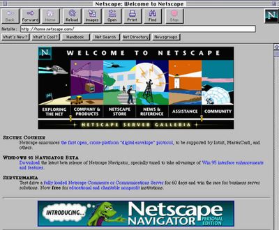 Netscape homepage from August 9, 1995. (Associated Press)