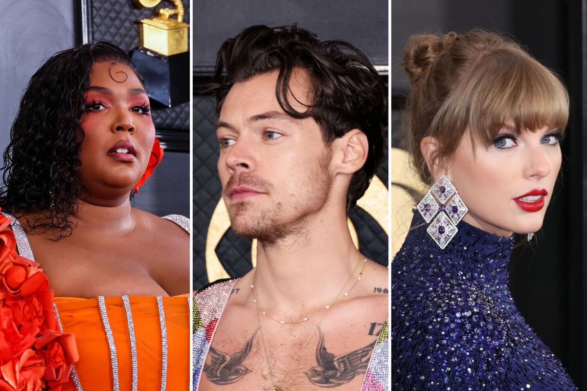 Lizzo, Harry Styles and Taylor Swift attend the 65th Grammy Awards held at the Crytpo.com Arena on Sunday, Feb. 5, 2023.  (Tribune News Service)