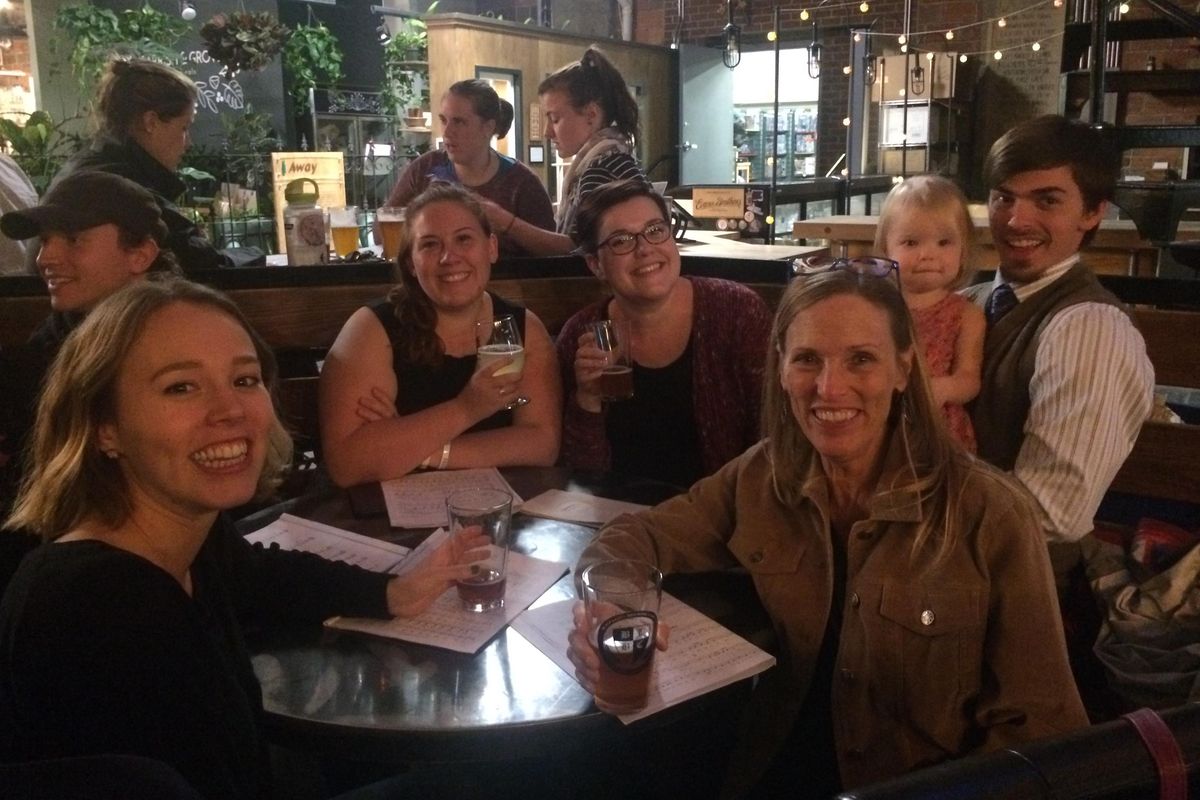 Singers at a previous meeting of the Inland Northwest Chapter of Beer Choir. (Michelle Mendez)