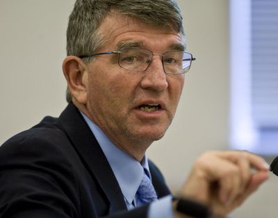 FILE - In this  Feb. 5, 2009 file photo, State Superintendent of Public Instruction Randy Dorn is shown in Olympia, Wash., as he speaks to the House Education Appropriations Committee. State officials said Dorn was arrested early Sunday morning, March 21, 2010, for suspicion of driving under the influence. The Tacoma News Tribune is reporting that Dorn was stopped by Orting police around 1:30 a.m. Sunday near Orting High School. (John Froschauer / Fr74207 Ap)