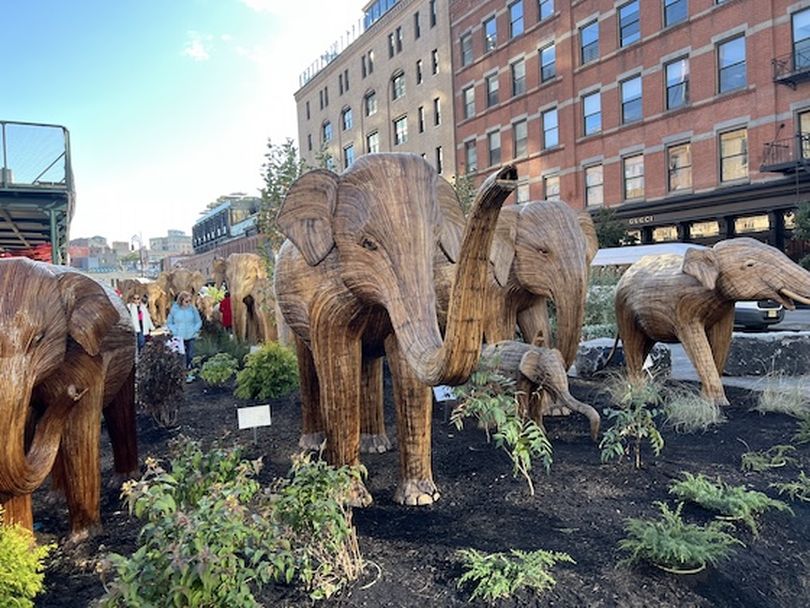 The Great Elephant Migration exhibit delivers an environmental message to New Yorkers. (Mary Pat Treuthart)