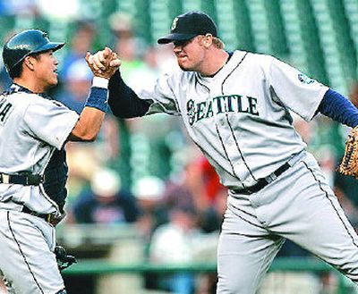
Seattle reliever J.J. Putz appears to have the strength back in his right elbow. 
 (Associated Press / The Spokesman-Review)
