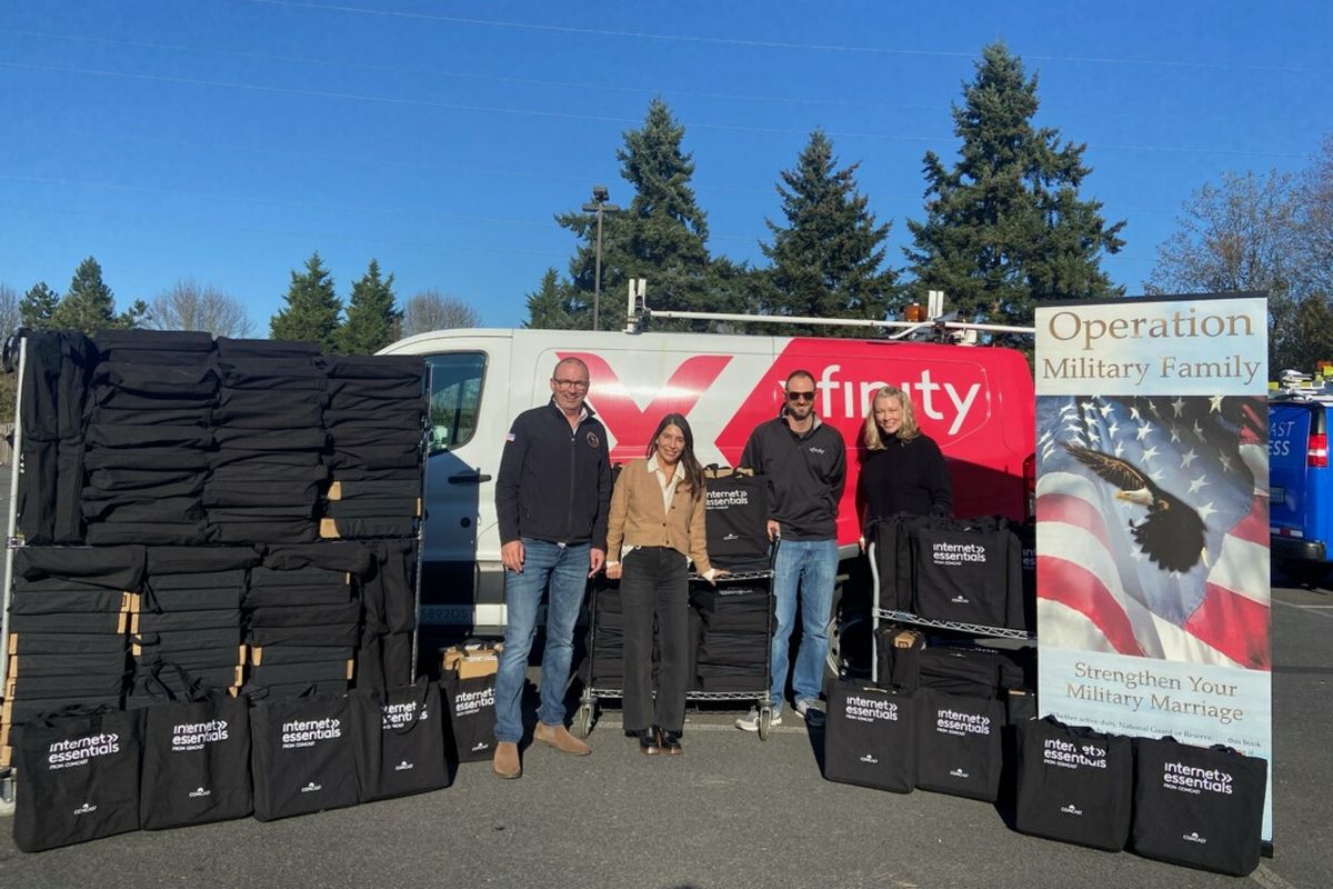 Comcast Washington once again teamed up with Operation Military Family and donated 200 laptops, along with $20,000, and a Digital Skills Guide and support to help our military and veteran families stay better connected. (Courtesy Comcast)