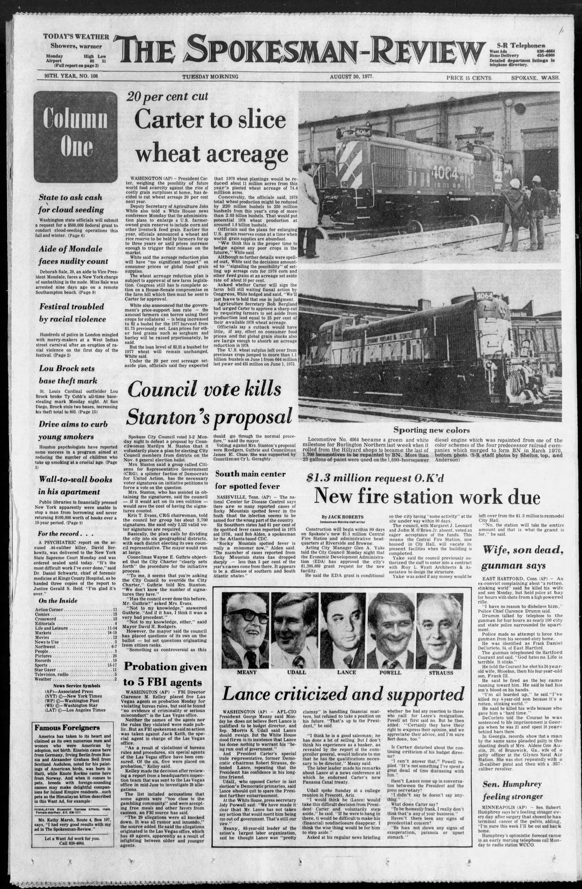 Historical Spokesman Front Page for Sept. 2, 2021 The SpokesmanReview