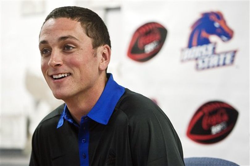 Boise State quarterback Joe Southwick speaks during a news conference to announce that he will be the team's starting quarterback for the upcoming NCAA college football season, Sunday, Aug. 26, 2012, in Boise, Idaho. (AP/Idaho Statesman / Chris Butler)
