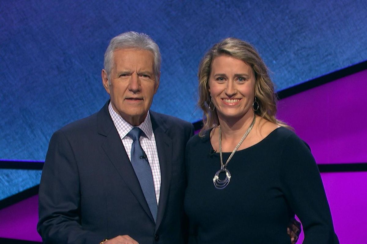 Staci Huffman, a CPA from Nine Mile Falls, filmed “Jeopardy!” in late October 2018.  (Jeopardy Productions Inc.)