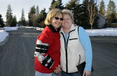 
When Mary Heinen, left, fell and broke her elbow, Carie Voelkers made sure Heinen's driveway in  Nine Mile Falls  stayed clear of snow  this winter. 
 (Dan Pelle / The Spokesman-Review)