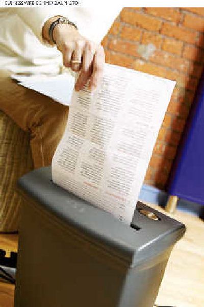 
A new federal law requires shredding of many documents that until now were consigned to the trash bin.
 (Associated Press / The Spokesman-Review)