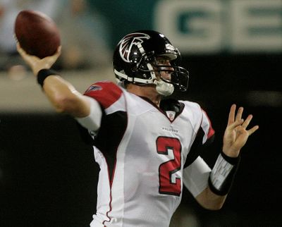 Falcons rookie Matt Ryan completed 9 of 15 passes and threw a TD against Jacksonville on Saturday.  (Associated Press / The Spokesman-Review)