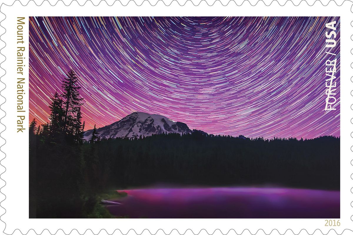 A photo of Mount Rainier National Park by Matt Dieterich of Pittsburgh, Pennsylvania, is one of 16 images to be featured on a series of U.S. Postal Service Forever Stamps celebrating the 100 anniversary of the National Park System. The stamps will be issued in June 2016. (COURTESY / Courtesy Photo)