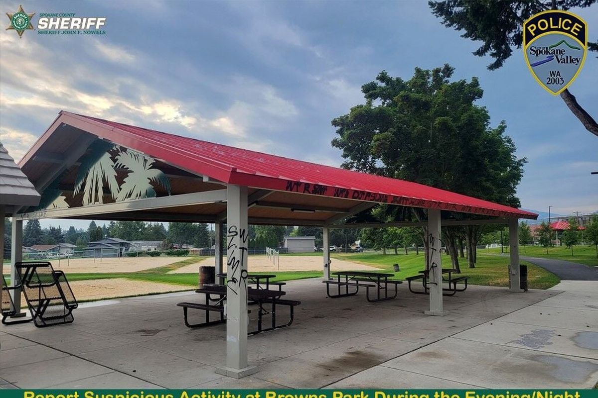 Spokane Valley deputies are looking for the person(s) responsible for vandalizing Browns Park over the weekend.   (Courtesy of Spokane County Sheriff