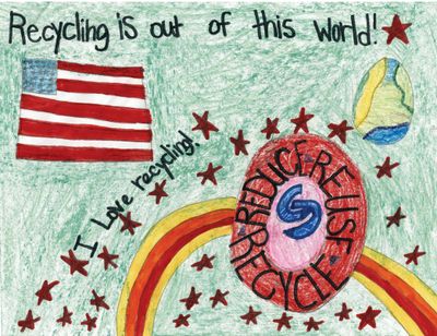 Drawings by Talon Mackey, left, of Farwell Elementary, and Taylor Anne Soderstrom, of St. Thomas More,  are among the 18 by schoolchildren featured in the free Spokane recycles 2011 calendar. 