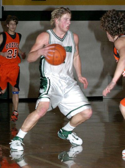 Joe Grewe makes his move during an Odessa game.
(Northwest Christian Photo / The Spokesman-Review)