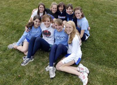 
Members of the Central Valley girls cross country team include, front row, from left: Ari Rios, Camille Carter, Sara Stiles and Eden Lake. Back row: Madi Barnes, Josie Warner, Breanna Barsten, Jenna Peterson and Brittany Carter. The coach is Dennis McGuire.
 ( J. BART RAYNIAK / The Spokesman-Review)