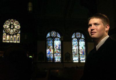 
Sean Harrell, 20, has decided to pursue the priesthood after listening to Pope John Paul II in Toronto. Harrell will graduate from Gonzaga in 2007 and will be ordained in 2011 if all goes as planned. 
 (Jed Conklin / The Spokesman-Review)
