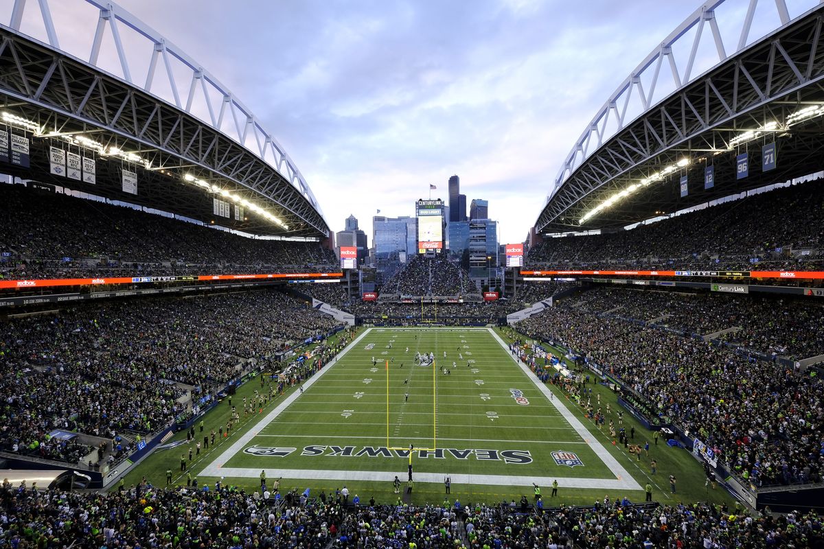 Lumen Field is shown in this general view in October 2017 during an NFL football game between the Seattle Seahawks and the Indianapolis Colts in Seattle.  (Associated Press)