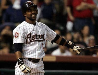 
Houston's Willy Taveras reacts to striking out in the eighth inning Tuesday.
 (Associated Press / The Spokesman-Review)