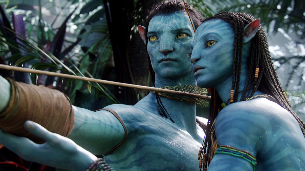 Neytiri, voiced by Zoe Saldana, right, and the character Jake, voiced by Sam Worthington, are featured in the epic “Avatar.” 20th Century Fox (20th Century Fox)