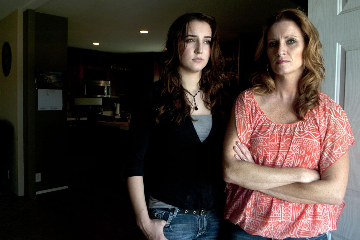 FILE - Dakota Goin, 18, left and her mother Jennifer Cook are planning to petition the Idaho Legislature after Dakota