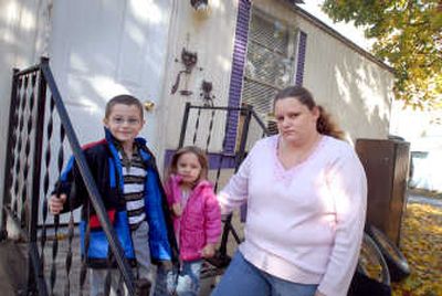 
Heather Carmack and her children, Jason, 5, and Emily, 2, live at the El Rancho Mobile Home Park. 
 (Jesse Tinsley / The Spokesman-Review)