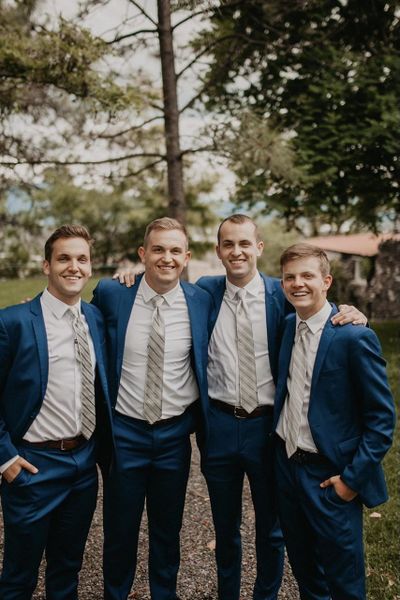 From left, Dallas Isaak, Derek Isaak, Drew Isaak and Dane Isaak pose for a photo at an undated family gathering. All played quarterback at Almira/Coulee-Hartline.  (Claudia Noelle Photography)