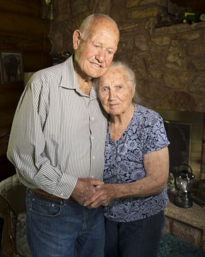 Leon Williams dropped out of high school at 16 to enlist in the Navy during World War II. He married Dorothy Wunderlich on April 6, 1947. Last year Williams’ small town high school awarded him ahigh school diploma. (Colin Mulvany / The Spokesman-Review)